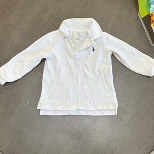 Ralph Lauren white baby boy girl long sleeve cotton polo shirt 24 months